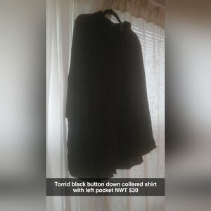 Torrid Black Button Down Collared Shirt